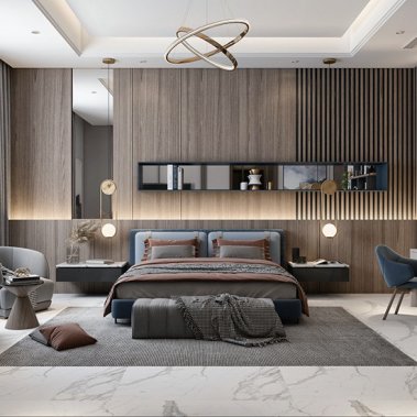 NỘI THẤT PHÒNG NGỦ 69 - GỖ MDF CHỐNG ẨM PHỦ MELAMINE VÂN GỖ