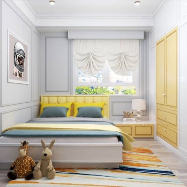 NỘI THẤT PHÒNG NGỦ 15 - GỖ MDF CHỐNG ẨM CHẠY PANEL TONE MÀU TRẮNG PHỐI VÀNG