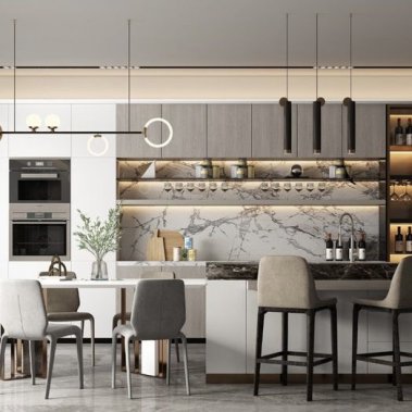 TỦ BẾP 16 - TỦ BẾP MELAMINE HIỆN ĐẠI