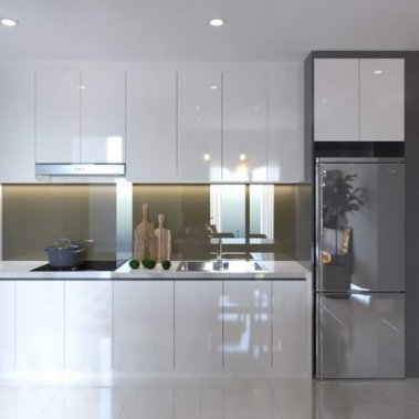 TỦ BẾP 75 - TỦ BẾP MDF PHỦ ACRYLIC MÀU TRẮNG