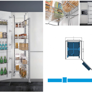 Kệ kéo Higold 18 rổ tủ inox 304 (450mm-500mm) 203003