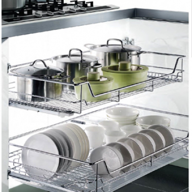 Rổ xoong nồi ray giảm chấn không khay 301002, 301003, 301004 Higold