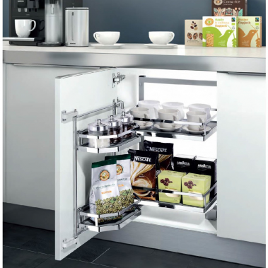Kệ thực phẩm 4 rổ tủ dưới Diamond Crom (309019, 309020) – Higold