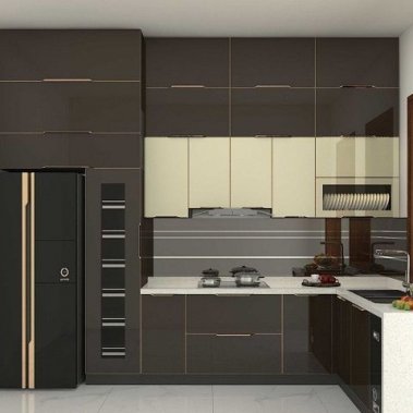 TỦ BẾP 34 TONE ĐEN TRẮNG ĐƠN GIẢN