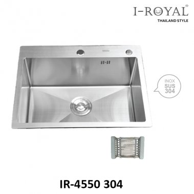 CHẬU RỬA CHÉN I-ROYAL 4550 1 HỘC INOX 304 ĐÚC IR-4550 304