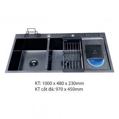 Chậu rửa chén inox cao cấp B-Gem BG-10048R Nano