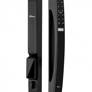 Khóa cửa nhôm xingfa nhận diện khuôn mặt Face ID 3D Demax EL902 BL REMOTE (Màu đen)