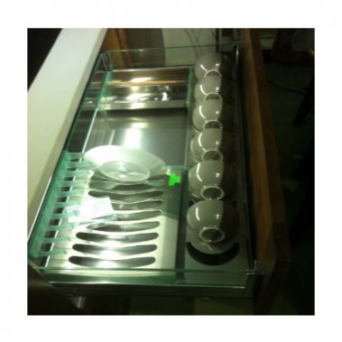 Giá bát đĩa inox hộp vách kính CK-26B