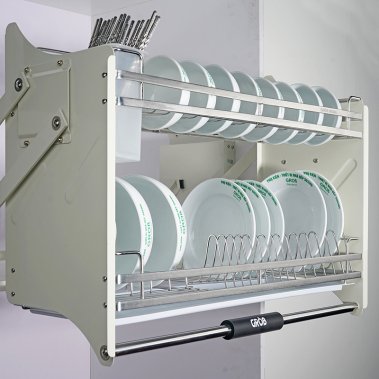 Kệ đựng bát đĩa nâng hạ inox SUS304 New Grob (GV304-170NEW; GV304-180NEW; GV304-190NEW)