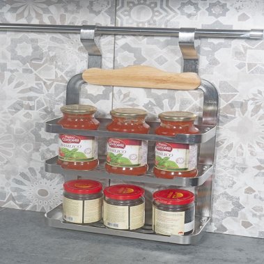 Giá Để Gia Vị Inox SUS304 2 Tầng Treo Ngoài GROB GU304-4