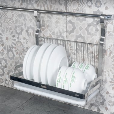 Giá Đựng Bát Đĩa Thìa Inox Sus304 Treo Ngoài Grob GU304-5	