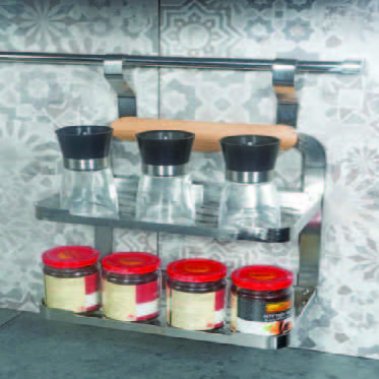 Giá Để Gia Vị Inox SUS304 2 Tầng Treo Ngoài GROB GU304-1