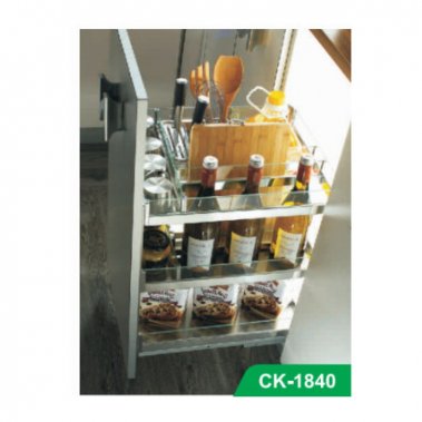 Kệ đa năng inox hộp, vách kính CK-1840