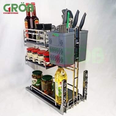 Kệ dao thớt, chai lọ Inox SUS304 Grob (GV304-330; GV304-335; GV304-340)