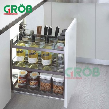 Kệ dao thớt inox hộp vách kính GROB PH-20