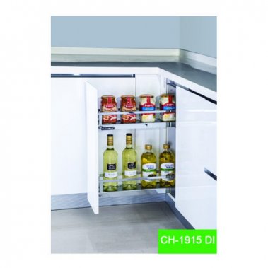 Kệ gia vị đa năng, inox mạ chrome, nan dẹt, cánh rộng 150mm CH-1915DI