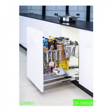 Kệ gia vị dao thớt đa năng,inox mạ chrome, nan dẹt, cánh rộng 350mm CH-1935DI