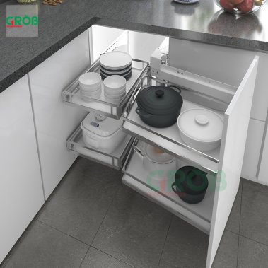 Kệ Liên Hoàn Nan Dẹt Đáy Đặc Inox SUS304 Grob (GM304-290L; GM304-290R)