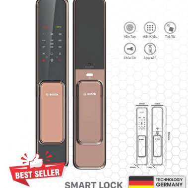 Khóa Cửa Vân Tay BOSCH EL 600 EU AMBER GOLD (Vàng đồng)