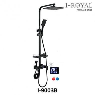 SEN TẮM ĐỨNG CHỈNH NHIỆT ĐỘ NÓNG LẠNH ĐỒNG MẠ TĨNH ĐIỆN ĐEN I-ROYAL I-9003B