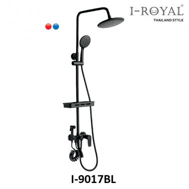 SEN TẮM ĐỨNG NÓNG LẠNH ĐỒNG THAU MẠ TĨNH ĐIỆN ĐEN I-ROYAL I-̣9017BL