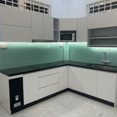 Tủ Bếp 102 - TỦ BẾP MELAMINE MÀU TRẮNG