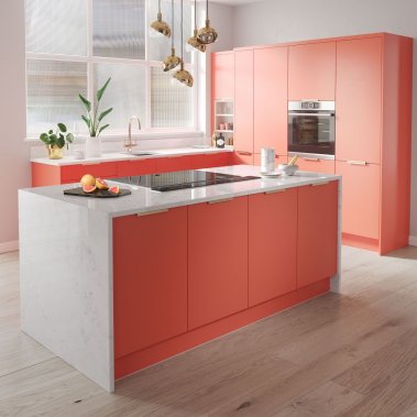 Nội thất bếp An Cường màu cam 