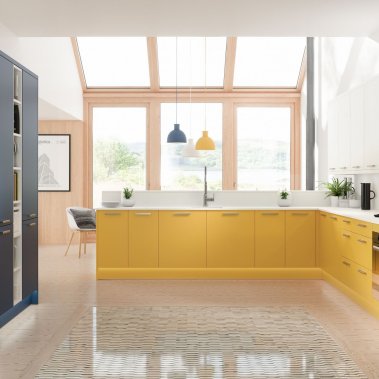 Nội thất bếp An Cường MDF cánh Melamin Vàng Tươi