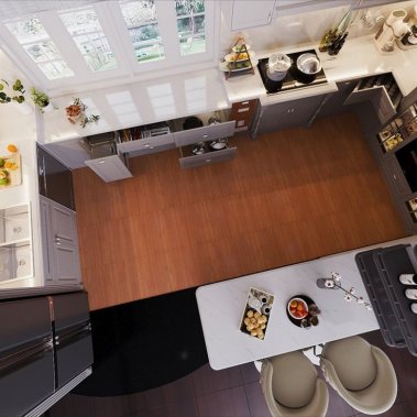 TỦ BẾP 07 - TỦ BẾP TONE MÀU XÁM TRẮNG ĐẸP