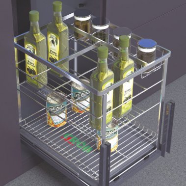 Kệ đựng gia vị inox SUS304 nan dẹt GROB GC304-20B (GC304-25B; GC304-30B; GC304-35B; GC304-40B; (GC30