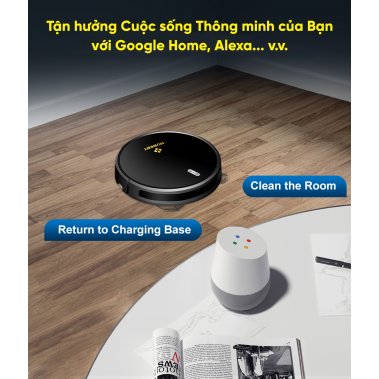 ROBOT HÚT BỤI TỰ ĐỔ RÁC HUBERT HB-A68 PLUS TRẮNG / ĐEN