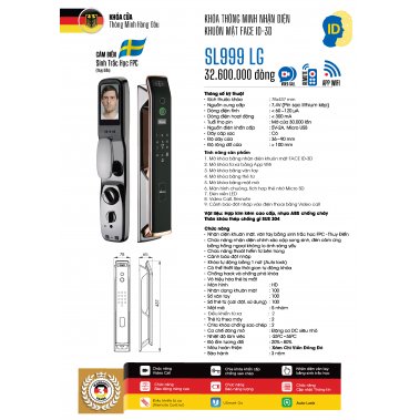 Khóa thông minh nhận diện khuôn mặt Face ID-3D - Video call Demax SL999 LG