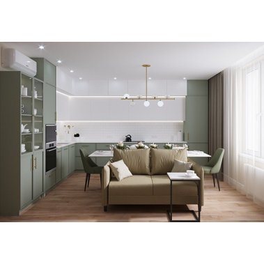TỦ BẾP 134 CÁNH PHỦ MELAMINE TRĂNG XÁM