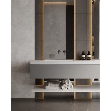 NỘI THẤT PHÒNG TẮM 03 - NHỰA PCV PHỦ MELAMINE MÀU XÁM