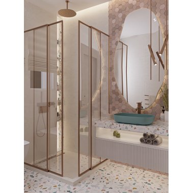 NỘI THẤT PHÒNG TẮM 06 - GỖ MDF KẾT HỢP ĐÁ TERRAZZO
