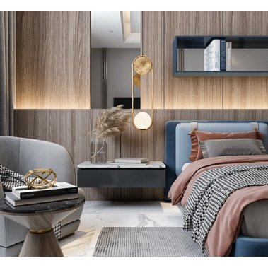 NỘI THẤT PHÒNG NGỦ 69 - GỖ MDF CHỐNG ẨM PHỦ MELAMINE VÂN GỖ