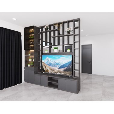 NỘI THẤT PHÒNG KHÁCH 18 - GỖ MDF PHỦ MELAMINE MÀU XÁM