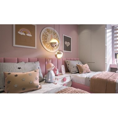 PHÒNG NGỦ BÉ GÁI GỖ MDF SƠN MÀU HỒNG