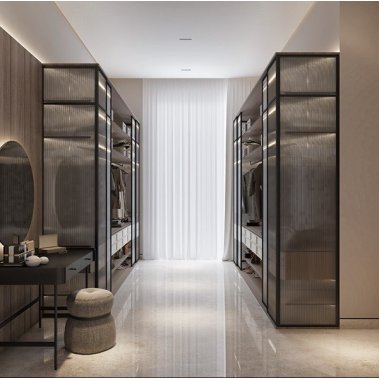 NỘI THẤT PHÒNG NGỦ 71 - GỖ MDF CHỐNG ẨM PHỦ MELAMINE KẾT HỢP CÁNH KÍNH