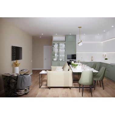TỦ BẾP 134 CÁNH PHỦ MELAMINE TRĂNG XÁM