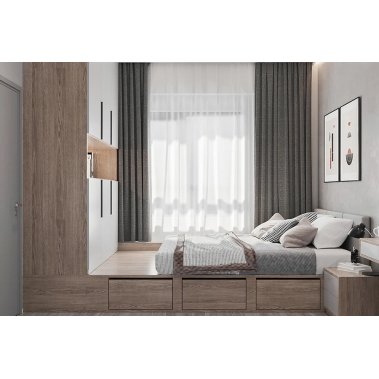 GIƯỜNG NGỦ GỖ MDF CHỐNG ẨM PHỦ MELAMINE