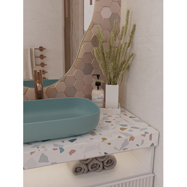NỘI THẤT PHÒNG TẮM 06 - GỖ MDF KẾT HỢP ĐÁ TERRAZZO
