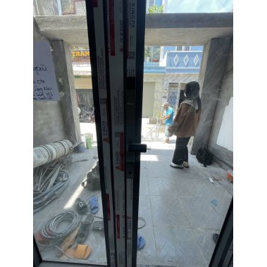 Khóa cửa nhôm xingfa nhận diện khuôn mặt Face ID 3D Demax EL902 GS APP WIFI (Màu Xám Ánh Sao)