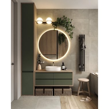 NỘI THẤT PHÒNG TẮM 04 - GỖ MDF PHỦ MELAMINE MÀU XANH KẾT HỢP VÂN GỖ