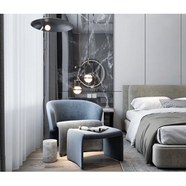 NỘI THẤT PHÒNG NGỦ 70 - GỖ MDF PHỦ MELAMINE MÀU XÁM KẾT HỢP CÁNH KÍNH
