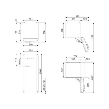 Tủ lạnh Hafele Smeg FAB28RRD3 536.14.237
