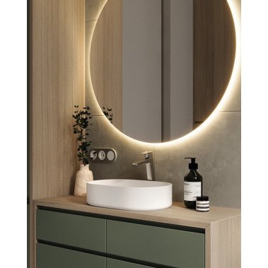 NỘI THẤT PHÒNG TẮM 04 - GỖ MDF PHỦ MELAMINE MÀU XANH KẾT HỢP VÂN GỖ