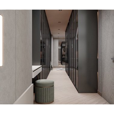 NỘI THẤT PHÒNG NGỦ 68 - GỖ MDF CHỐNG ẨM PHỦ MELAMINE MÀU XÁM KẾT HỢP VÂN GỖ