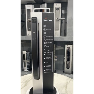 Khóa cửa nhôm xingfa nhận diện khuôn mặt Face ID 3D Demax EL902 BL APP WIFI (Màu đen)