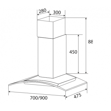 MÁY HÚT MÙI KÍNH CONG KAFF KF-GB702